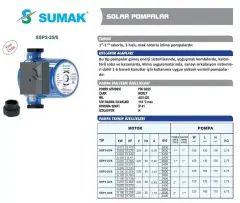 Sumak SSP3-25/8 Sir. Pompası 130 mm - 1'' - 220 V