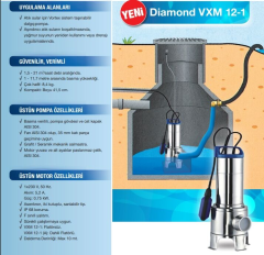 Alarko VXM 12-1 Paslanmaz Foseptik Dalgıç Pompa 1 HP