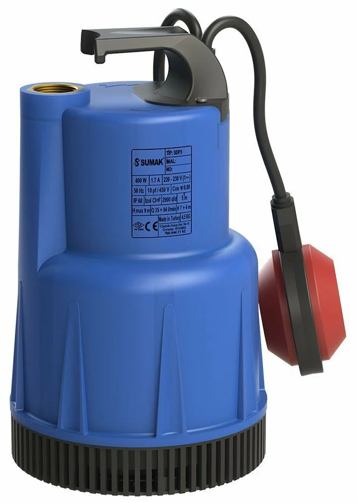 Sumak SDF5 Plastik Drenaj Dalgıç Pompa 0.5 HP
