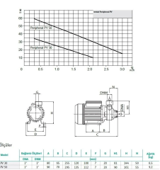 Wilo PV 50 Periferik Pompa - 0,8 HP