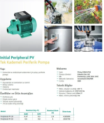 Wilo PV 50 Periferik Pompa - 0,8 HP