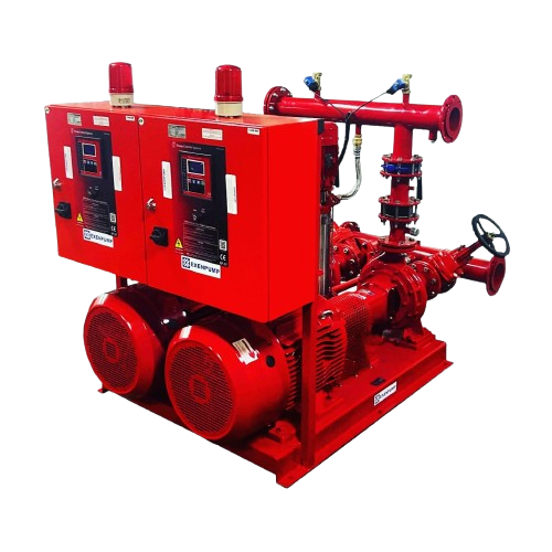 EXENPUMP | EYN 2N 50/250Y-22E-EXDP 1/210J NFPA20 YANGIN POMPA SETİ (40m³/h - 74mSS) - 2 ELEKTRİK + 1 JOKEY POMPALI