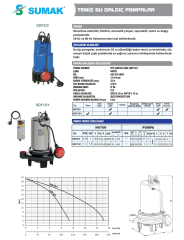 Sumak SDF15/1 Paslanmaz Dalgıç 1,5 HP - 1'' Çıkışlı 32 mt