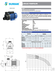 Sumak SMJB-K85 Jakuzi Pompası 0.85 Hp 220v