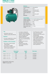 Wilo HiMulti 3 H50-25P /Hid. 50 Lt. 4 Kat - 4 Daire - 0,75Hp