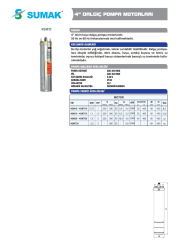 Sumak 4Sm15 - 4'' Tek Dalgıç Motoru - 1,5 HP (1.1 KW) - Monofaze
