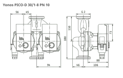 Wilo Yonos Pico D 30/1-8 Sirkülasyon Pompası -  1¼'' - DN32