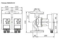 Wilo Yonos Maxo D 32/0,5-11 Sirkülasyon Pompası - 1¼'' -DN32