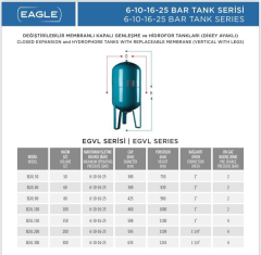 EAGLE 200 Dik Tank 10 Bar - 200 Litre