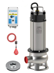 Sumak SDT 20/2 İNOX Komple Paslanmaz Kirli Su Dalgıç Pompa 380 Volt 2.2 Hp 16.5 Mss