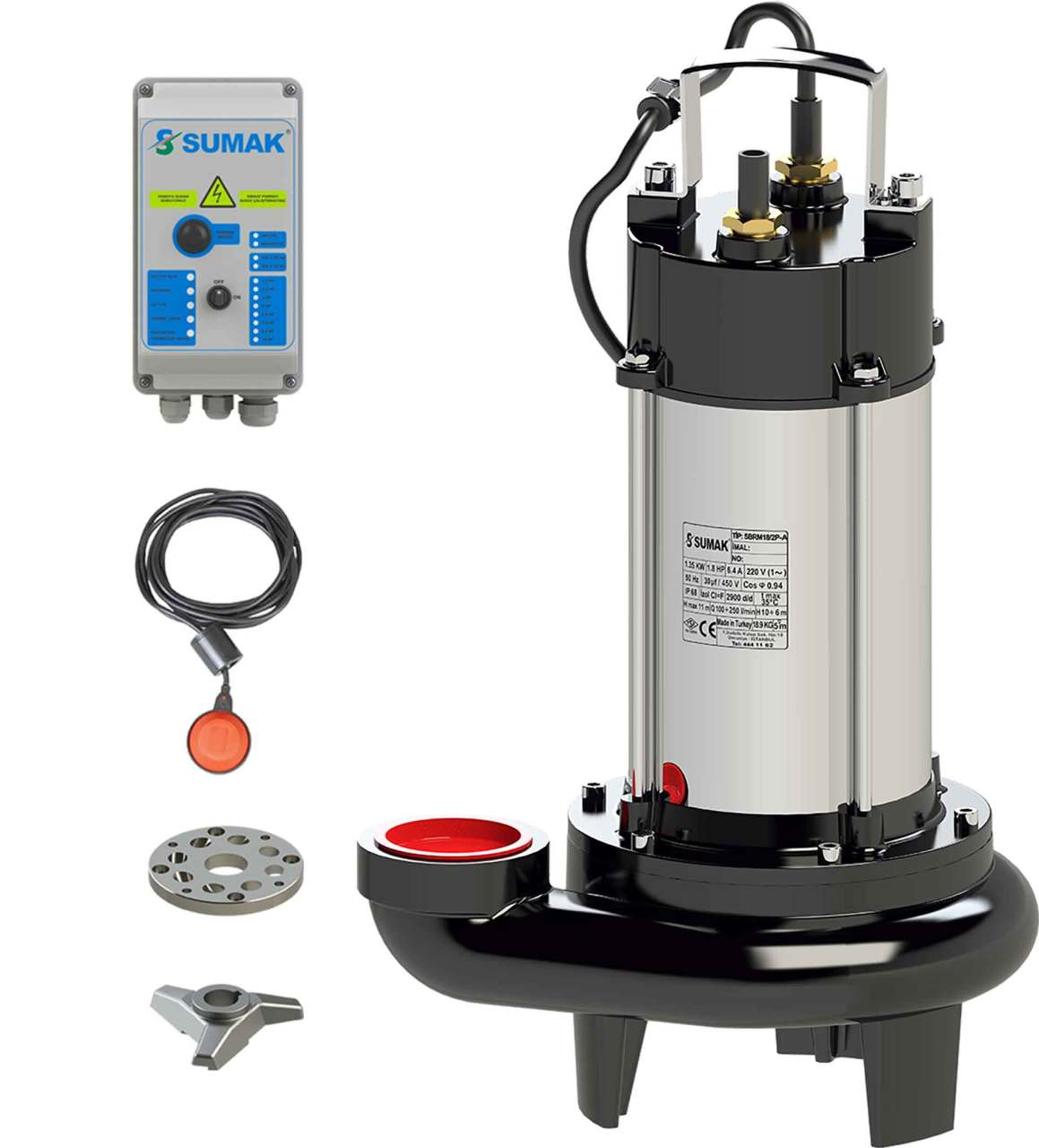 Sumak SBRT 18/2 380V Parçalayıcılı Dalgıç 1,8 HP / 2''