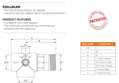 Mirox Beş yollu Çekvalf - 1½'' - Dış Diş