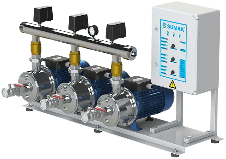 Sumak SMINOX12C 220/2T Emişli Paslanmaz Kademeli Hidrofor 11 Kat 42 Daire