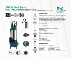 Kaysu Foseptik Çift Bıçaklı Parçalayıcılı Foseptik Pompası 2.0 HP Termik Koruma Panolu