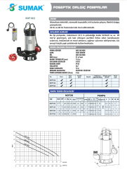 Sumak SDF18/2 Vorteks Çarklı Foseptik Dalgıç 1,8 HP
