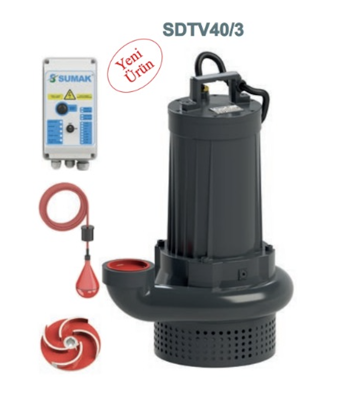 Sumak SDTV50/3 Döküm Fos. Pompa - 5,5 HP - 3'' - 30 metre